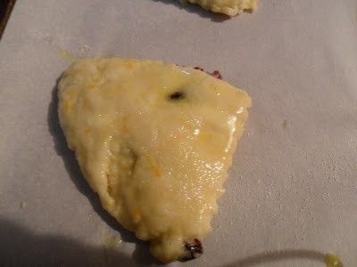Dried Cherry Orange Scones with Orange Glaze
