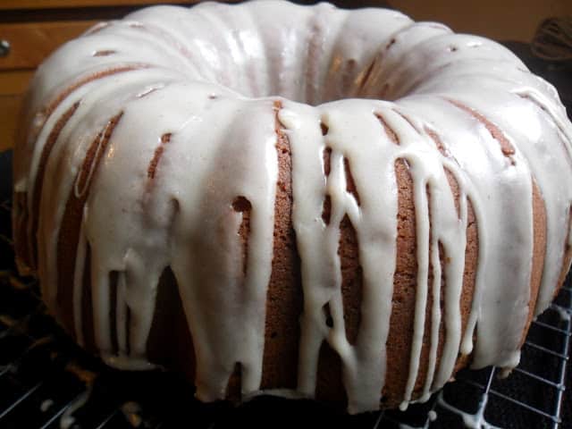 Banana Bundt Cake with Maple Rum Brown Butter Glaze banana bundt cake