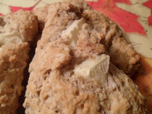 Apple Oatmeal Scones with Caramel Glaze apple oatmeal