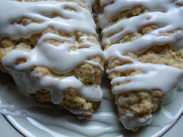 Lemon Cream Pomegranate Scones with Lemon Glaze lemon cream