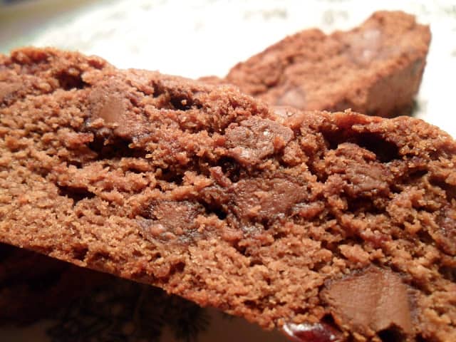 Chocolate Chocolate Chip Cranberry Biscotti