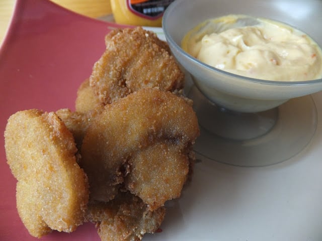 Crouton Coated, Beer Battered Mushrooms crouton coated beer