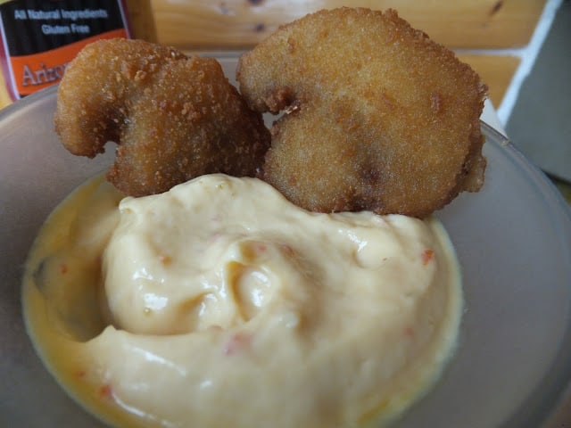 Crouton Coated, Beer Battered Mushrooms crouton coated beer
