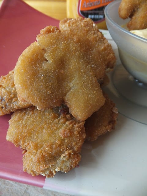 Crouton Coated, Beer Battered Mushrooms crouton coated beer