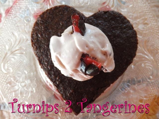Heart Shaped Brownie Sundaes