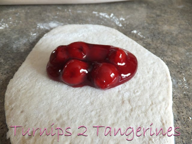 Easy Cherry Turnovers with Pink Vanilla Glaze easy cherry