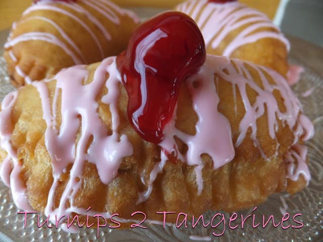 Easy Cherry Turnovers with Pink Vanilla Glaze easy cherry