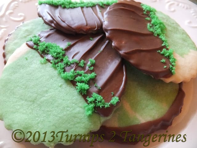 Mint Sugar Cookies Dipped in Chocolate