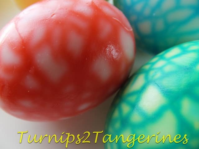 Crackle Colored Eggs with Chocolate Coconut Nests