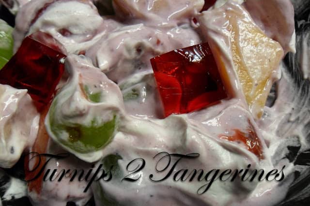 Fruit Salad made with Noosa Yogurt fruit salad tossed