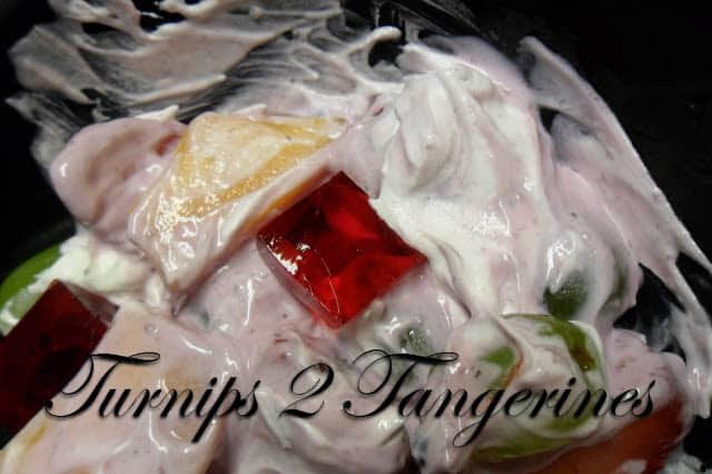 Fruit Salad tossed with Noosa Yogurt fruit salad tossed