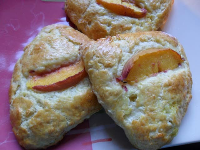 Buttermilk Peach Scones with White Chocolate Glaze buttermilk peach