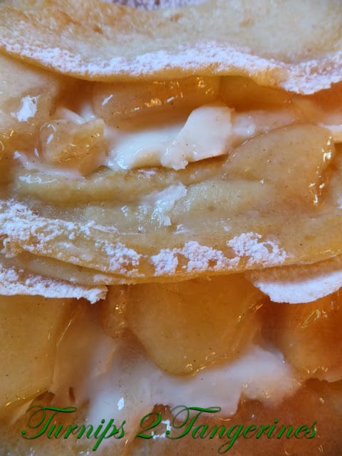 Sourdough Crepes with Brie and Fried Apples sourdough crepes