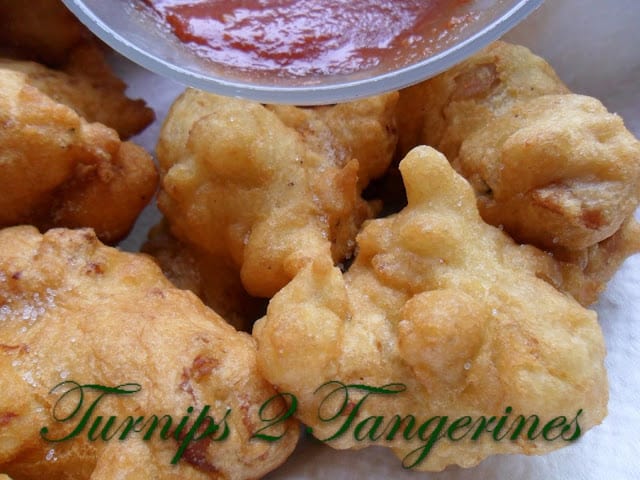 Clam Fritters with Spicy Cocktail Sauce