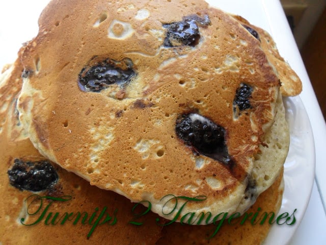 Banana Mulberry Sourdough Pancakes banana mulberry