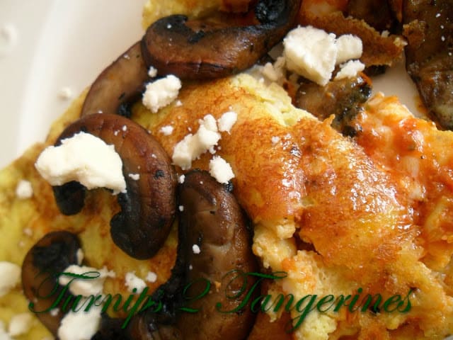 Sun Dried Tomato Mushroom Goat Cheese Omelette