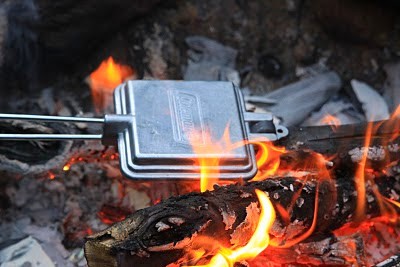 Pie Iron outdoor cooking with pie