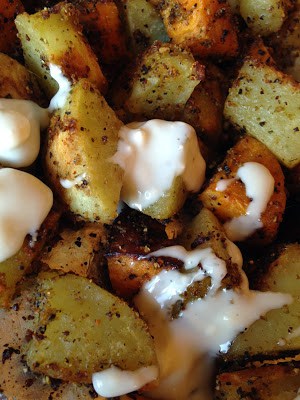 Roasted Potatoes and Sweet Potatoes roasted potatoes