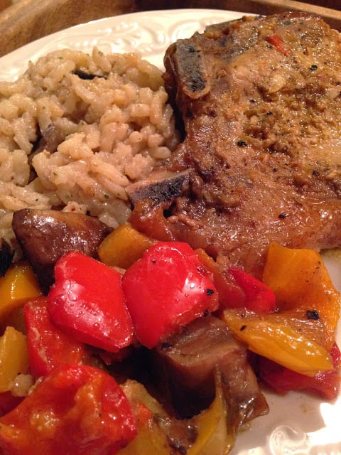 Pork Chops with Mushroom Risotto pork chops