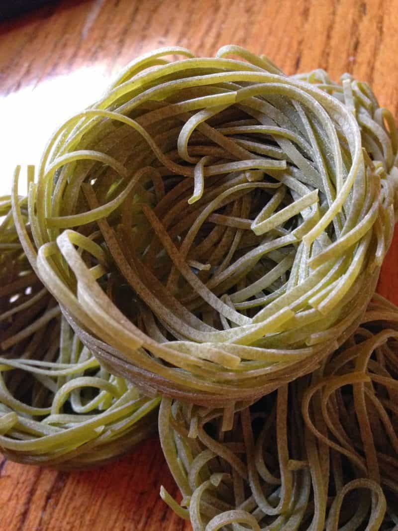 Spinach Pasta Nests with Eggs spinach pasta