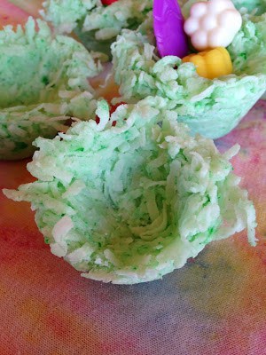 white chocolate coconut nests