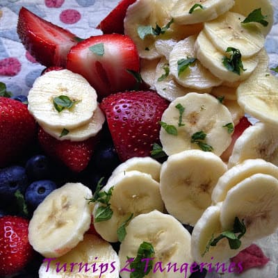Fruit Salad with Cool Mint Dressing fruit salad