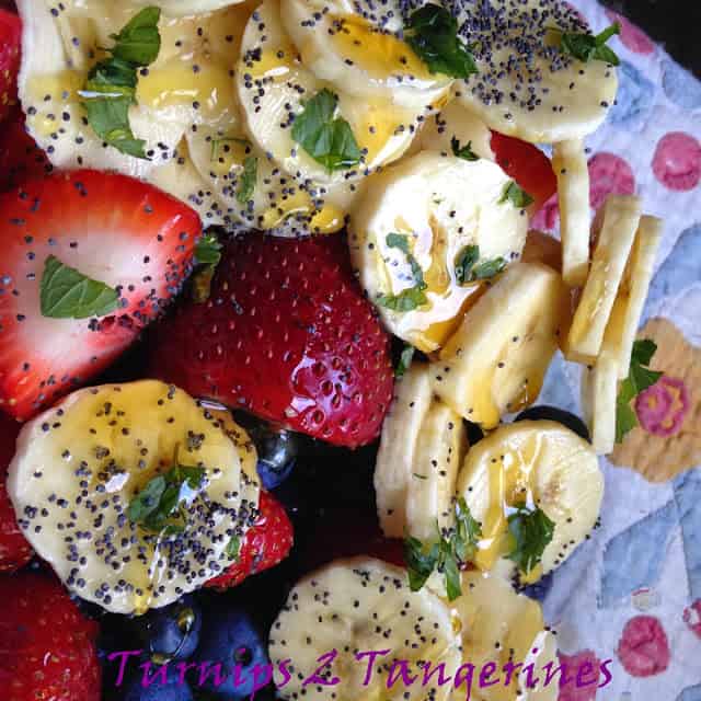 Fruit Salad with Cool Mint Dressing fruit salad