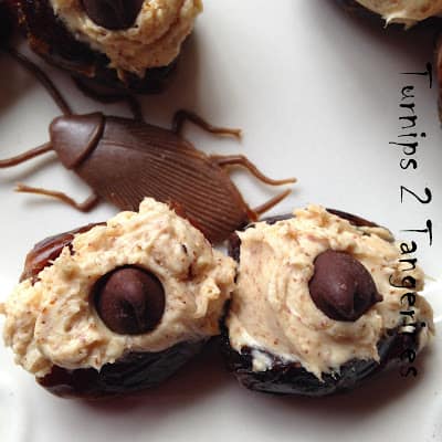 Almond Butter and Cream Cheese Stuffed Dates with Chocolate Chips