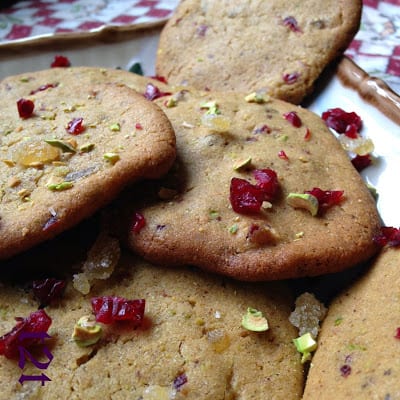 Pistachio Cranberry Ginger Cookies pistachio cranberry