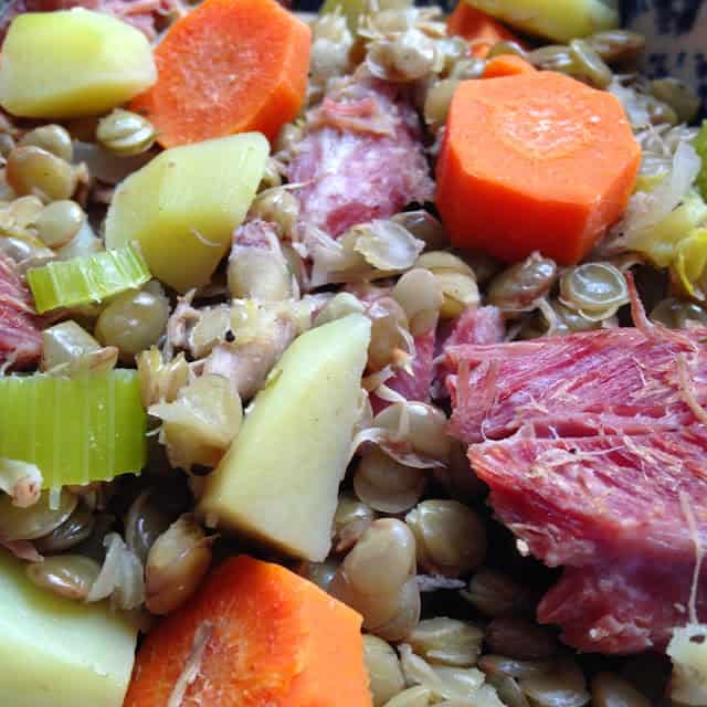 lentils and ham 