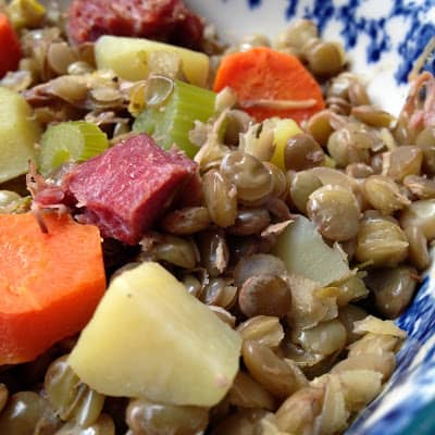 lentils and ham