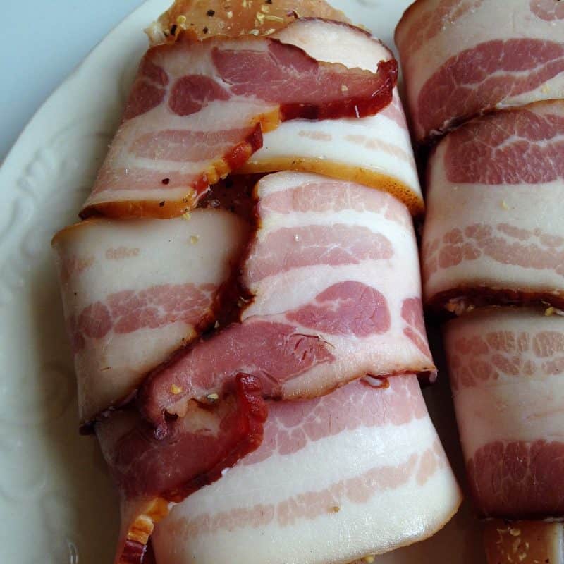 Bacon Wrapped Chevre Stuffed Chicken Breasts bacon wrapped chevre