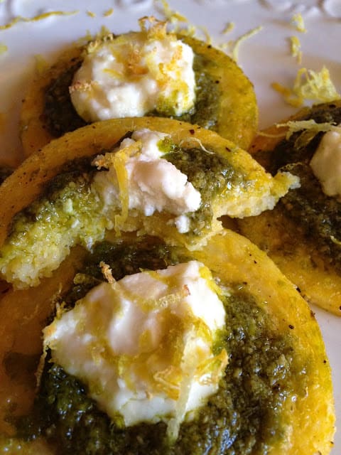 pesto and goat cheese