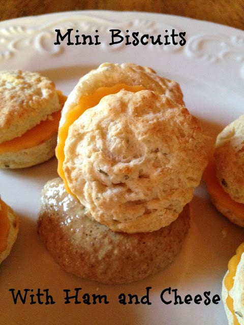 Mini Biscuits with Ham and Cheese mini biscuits