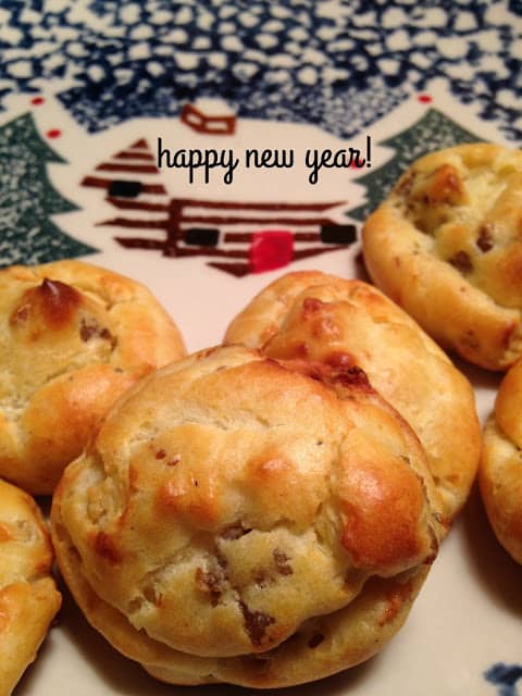 Blue Cheese and Mushroom Gougeres blue