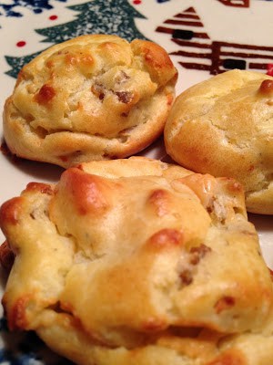 Blue Cheese and Mushroom Gougeres blue