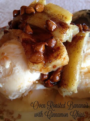 Oven Roasted Bananas with Cinnamon Chips oven