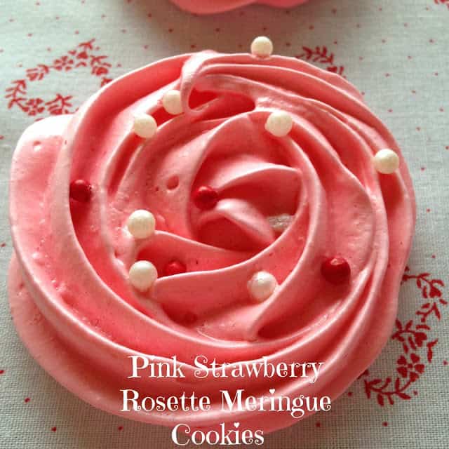 Pink Strawberry Meringue Cookies pink strawberry