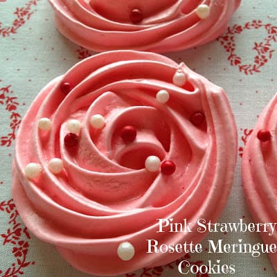 Pink Strawberry Meringue Cookies pink strawberry