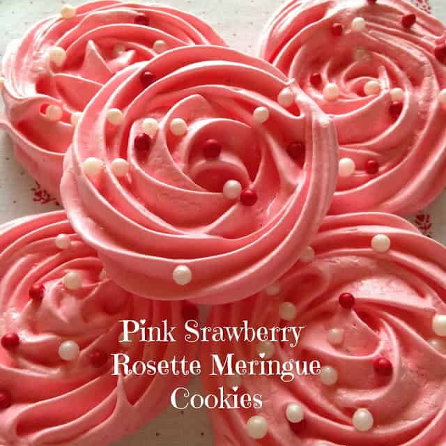 Pink Strawberry Meringue Cookies pink strawberry