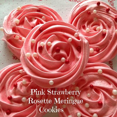 Pink Strawberry Meringue Cookies