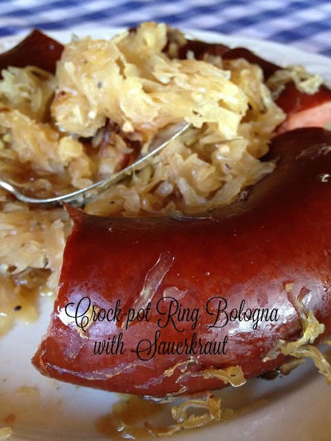 Crock Pot Ring Bologna with Sauerkraut
