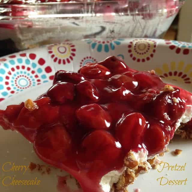 Cherry Cheesecake Pretzel Dessert cherry cheesecake pretzel
