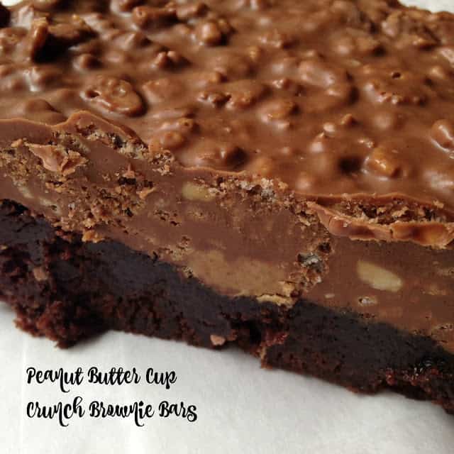 Peanut Butter Cup Crunch Brownie Bars
