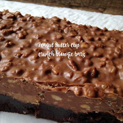 Peanut Butter Cup Crunch Brownie Bars