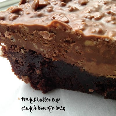 Peanut Butter Cup Crunch Brownie Bars