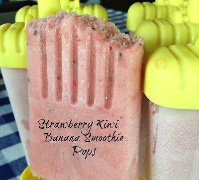 Strawberry Kiwi Banana Smoothie Pops strawberry kiwi