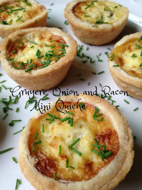 Gruyere Onion and Bacon Mini Quiche gruyere