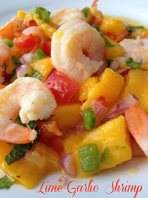 Lime Garlic Shrimp with Mango Mint Salsa