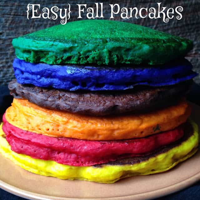 Fall Colored Pancakes fall colored pancakes